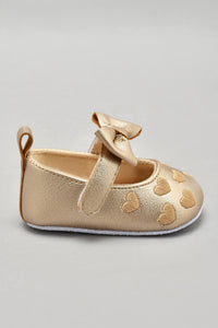 Gold Bow Pram Shoe