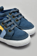 Load image into Gallery viewer, Navy Lace-Up Pram Shoe

