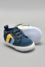 Load image into Gallery viewer, Navy Lace-Up Pram Shoe
