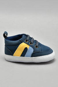 Navy Lace-Up Pram Shoe