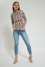 Load image into Gallery viewer, Redtag-Pink--Printed-High-Neck-Top-Tops-Women&#39;s-
