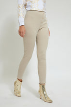 Load image into Gallery viewer, Beige Checkered Trouser With Buttons
