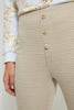 Beige Checkered Trouser With Buttons