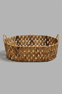 Redtag-Beige-Oval-Laundry-Basket-(Large)-Laundry-Hampers-Home-Bathroom-