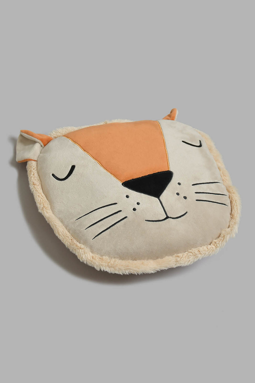 Redtag-Beige-Lion-Cushion-Colour:Beige,-Filter:Home-Bedroom,-HMW-BED-Cushions,-New-In,-New-In-HMW-BED,-Non-Sale,-Section:Homewares,-W21B-Home-Bedroom-