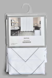 Redtag-Light-Grey-Shower-Curtain-Colour:Grey,-Filter:Home-Bathroom,-HMW-BAC-Shower-Curtains,-New-In,-New-In-HMW-BAC,-Non-Sale,-Section:Homewares,-W21B-Home-Bathroom-