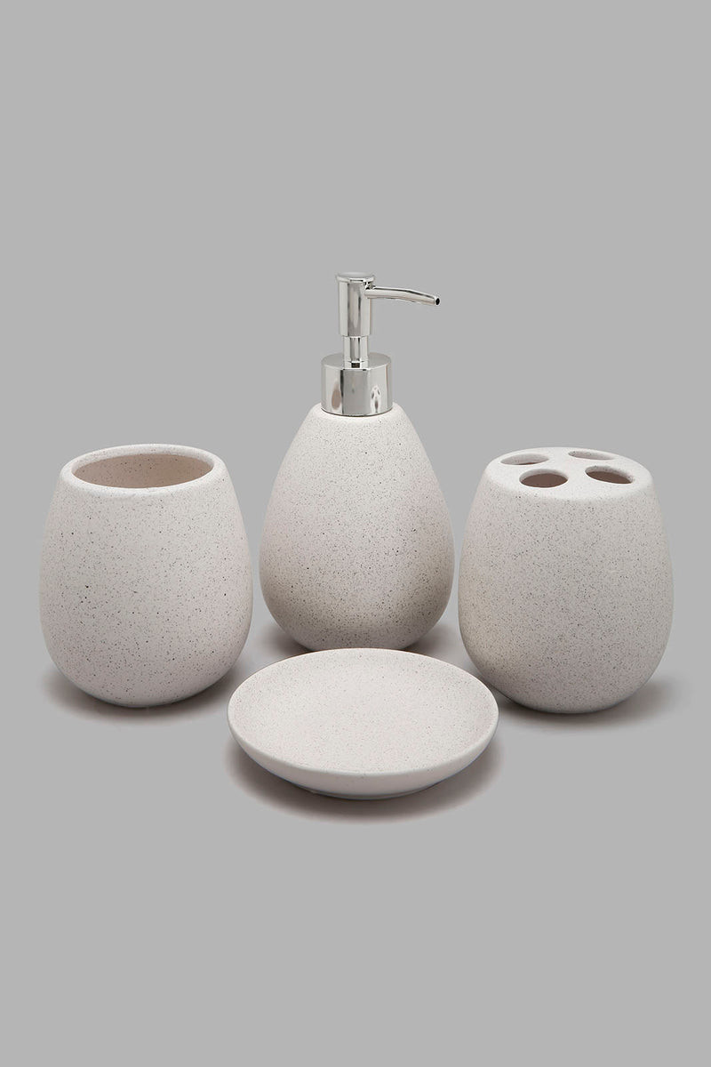 Redtag-Light-Grey-Ceramic-Set-(4-Piece)-Colour:Grey,-Filter:Home-Bathroom,-HMW-BAC-Bathroom-Accessories,-New-In,-New-In-HMW-BAC,-Non-Sale,-Section:Homewares,-W21B-Home-Bathroom-