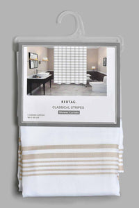 Redtag-Beige-Shower-Curtain-Colour:Beige,-Filter:Home-Bathroom,-HMW-BAC-Shower-Curtains,-New-In,-New-In-HMW-BAC,-Non-Sale,-Section:Homewares,-W21B-Home-Bathroom-