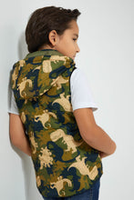 Load image into Gallery viewer, Redtag-Navy-Dino-Print-Gilet-Boys-Jackets,-Colour:Navy,-Filter:Boys-(2-to-8-Yrs),-New-In,-New-In-BOY,-Non-Sale,-Section:Kidswear,-W21A-Boys-
