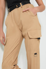 Load image into Gallery viewer, Redtag-Beige-Belted-Cargo-Jean-Jeans-Baggy-Fit-Women&#39;s-
