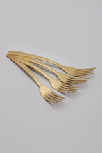 Load image into Gallery viewer, Gold Table Fork Hammered Set (4 Piece)
