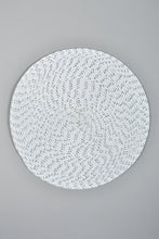 Load image into Gallery viewer, White/Silver Round Woven Placemat
