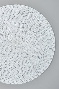 White/Silver Round Woven Placemat