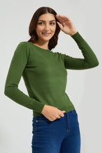 Load image into Gallery viewer, Redtag-Basic-Long-Sleeves-Solid-Pullover-Colour:Olive,-Filter:Women&#39;s-Clothing,-New-In,-New-In-Women,-Non-Sale,-Section:Women,-TBL,-W21B,-Women-Pullovers-Women&#39;s-
