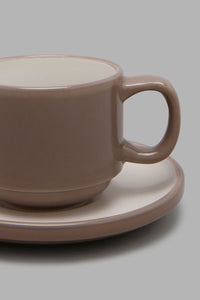 Redtag-Brown-Cup-And-Saucer-Tea-Sets-Home-Dining-