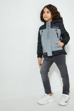 تنزيل الصورة على معرض الصور، Redtag-Black-Reflective-Jacket-Jackets-Boys-2 to 8 Years
