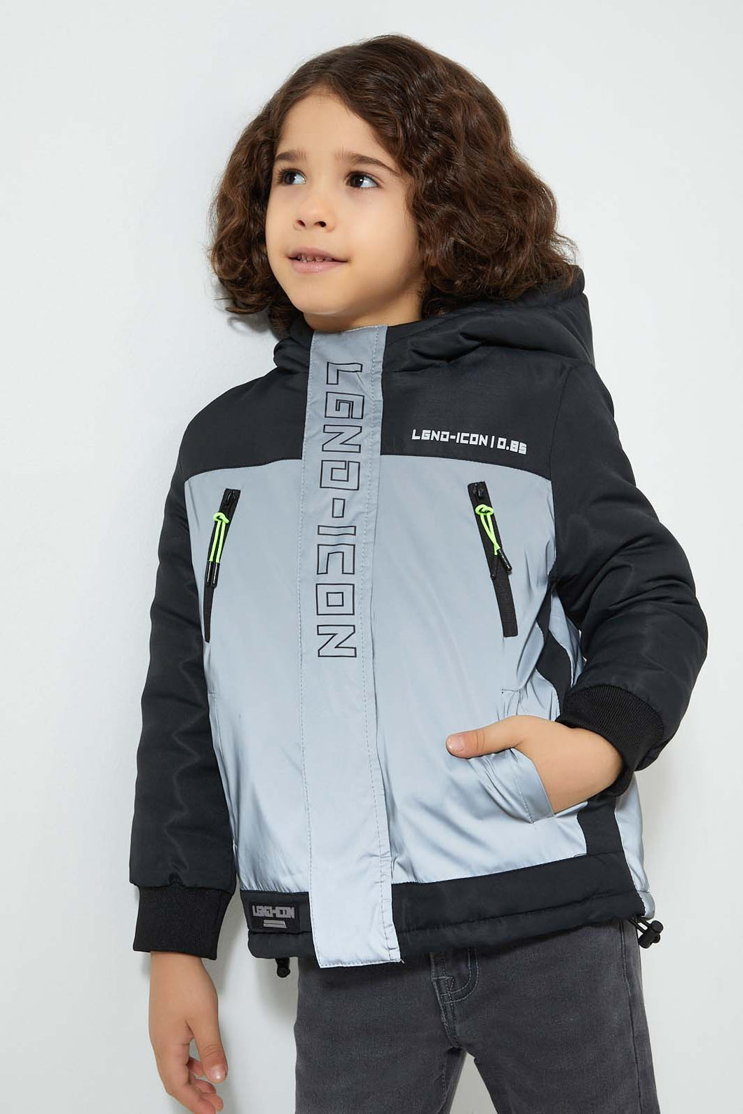 Redtag-Black-Reflective-Jacket-Jackets-Boys-2 to 8 Years
