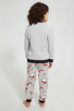 Load image into Gallery viewer, Redtag-Grey-Applique-Fleece-Pyjama-Set-Pyjama-Sets-Boys-2 to 8 Years
