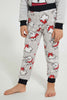 Redtag-Grey-Applique-Fleece-Pyjama-Set-Pyjama-Sets-Boys-2 to 8 Years