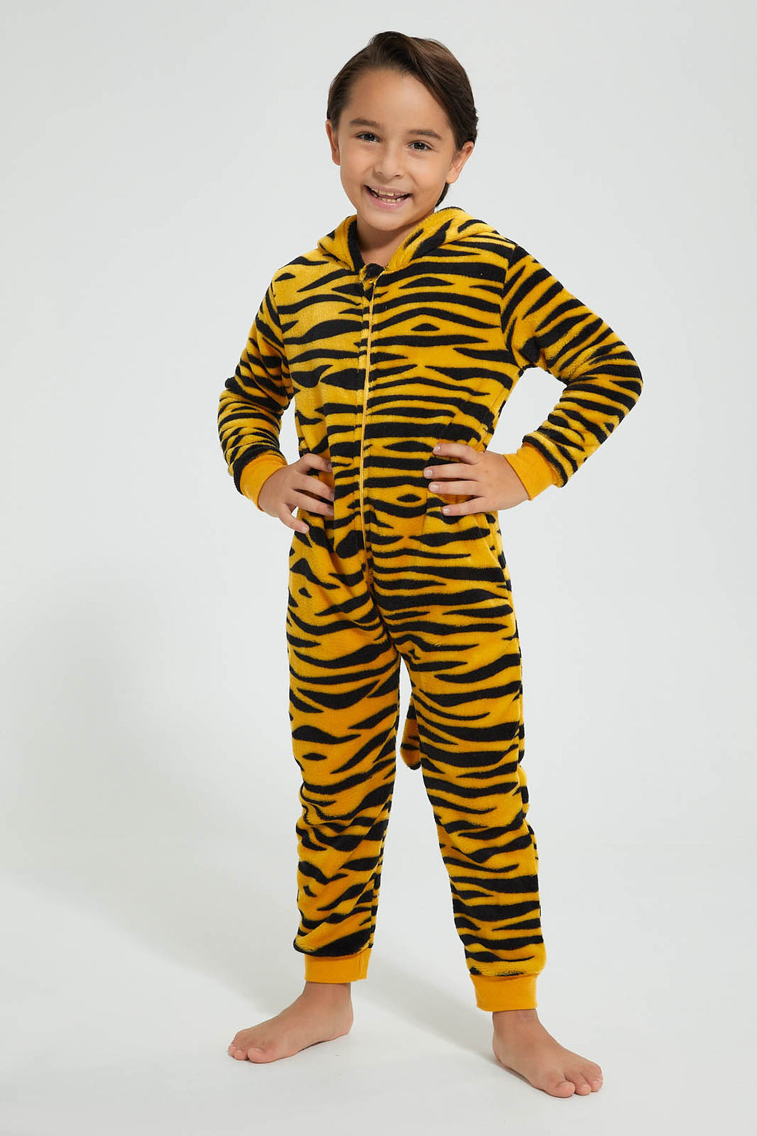 Redtag-Orange-Tiger-Onesie-Boys-Pyjama-Sets,-Colour:Orange,-EHW,-Filter:Boys-(2-to-8-Yrs),-New-In,-New-In-BOY,-Non-Sale,-Section:Kidswear,-W21B-Boys-
