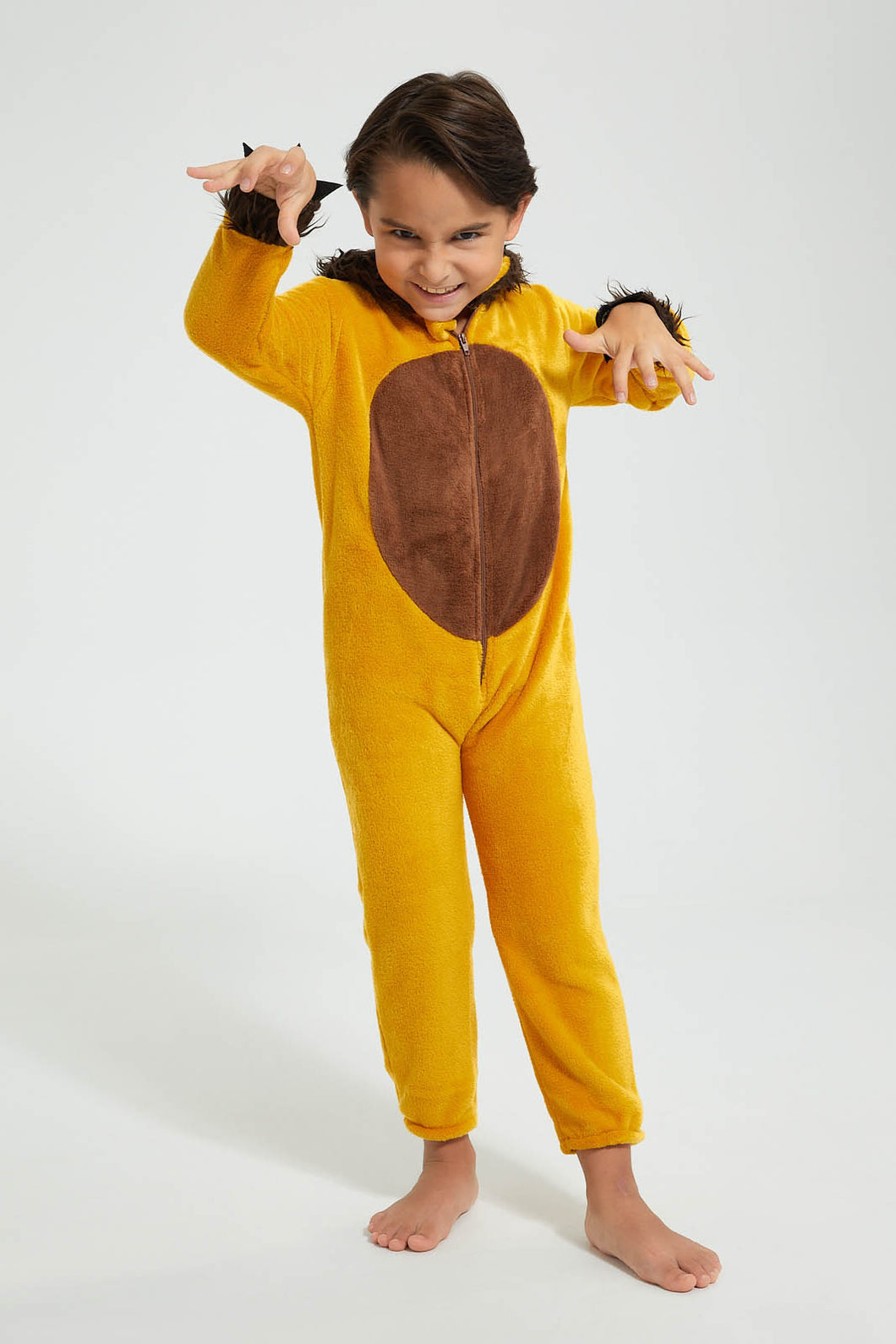 Redtag-Gold-Lion-Onesie-Boys-Pyjama-Sets,-Colour:Gold,-EHW,-Filter:Boys-(2-to-8-Yrs),-New-In,-New-In-BOY,-Non-Sale,-Section:Kidswear,-W21B-Boys-