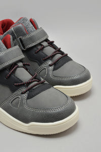 Grey Material Block High Top