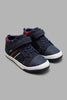 Redtag-Navy-Striped-High-Top-Boys-Trainers,-Character,-Colour:Navy,-Filter:Boys-Footwear-(3-to-5-Yrs),-New-In,-New-In-BOY-FOO,-Non-Sale,-W21B-Boys-3 to 5 Years