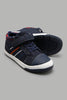 Redtag-Navy-Striped-High-Top-Boys-Trainers,-Character,-Colour:Navy,-Filter:Boys-Footwear-(3-to-5-Yrs),-New-In,-New-In-BOY-FOO,-Non-Sale,-W21B-Boys-3 to 5 Years