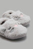 Redtag-Grey-Cat-Face-Slippers-Character,-Colour:Mid-Grey,-Filter:Girls-Footwear-(3-to-5-Yrs),-GIR-Slippers,-New-In,-New-In-GIR-FOO,-Non-Sale,-W21A-Girls-3 to 5 Years