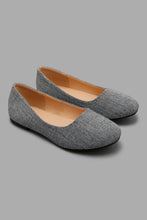 Load image into Gallery viewer, Grey Herringbone Print Ballerina
