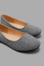 Load image into Gallery viewer, Grey Herringbone Print Ballerina
