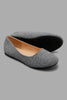 Grey Herringbone Print Ballerina