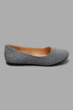 Load image into Gallery viewer, Grey Herringbone Print Ballerina
