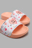 Redtag-Orange-Heart-Print-Side-Sliders-Girls-3 to 5 Years