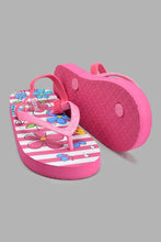 تنزيل الصورة على معرض الصور، Redtag-Fuchsia-Flower-Print-Flip-Flop-Toe-Posts-Girls-3 to 5 Years
