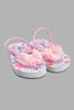 Redtag-Pink-Flower-Print-Flip-Flop-Toe-Posts-Girls-3 to 5 Years