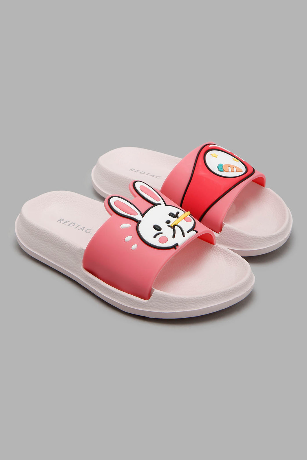 Redtag-Pink-Bunny-Slide-Character,-Colour:Pale-Pink,-Filter:Girls-Footwear-(3-to-5-Yrs),-GIR-Flip-Flops,-New-In,-New-In-GIR-FOO,-Non-Sale,-W21B-Girls-