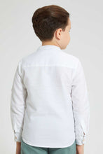 Load image into Gallery viewer, Redtag-White-Mandarin-Collar-Long-Sleeved-Shirt-Casual-Shirts-Boys-2 to 8 Years
