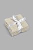 Redtag-Beige-Textured-Cotton-Face-Towel-Set-(4-Piece)-Face-Towels-Home-Bathroom-