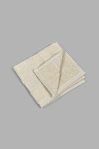 Redtag-Beige-Textured-Cotton-Face-Towel-Set-(4-Piece)-Face-Towels-Home-Bathroom-