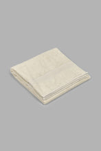 تنزيل الصورة على معرض الصور، Redtag-Beige-Textured-Cotton-Bath-Towel-Bath-Towels-Home-Bathroom-
