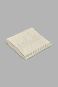 Redtag-Beige-Textured-Cotton-Bath-Towel-Bath-Towels-Home-Bathroom-