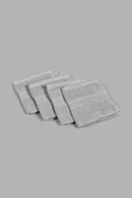 تنزيل الصورة على معرض الصور، Redtag-Light-Grey-Textured-Cotton-Face-Towel-Set-(4-Piece)-Face-Towels-Home-Bathroom-
