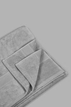 تنزيل الصورة على معرض الصور، Redtag-Light-Grey-Textured-Cotton-Bath-Towel-Bath-Towels-Home-Bathroom-
