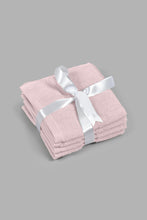 Load image into Gallery viewer, Redtag-Pink-Textured-Cotton-Face-Towel-Set-(4-Piece)-Face-Towels-Home-Bathroom-
