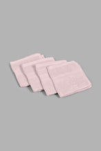 Load image into Gallery viewer, Redtag-Pink-Textured-Cotton-Face-Towel-Set-(4-Piece)-Face-Towels-Home-Bathroom-
