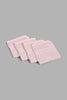 Redtag-Pink-Textured-Cotton-Face-Towel-Set-(4-Piece)-Face-Towels-Home-Bathroom-