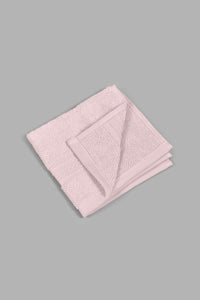 Redtag-Pink-Textured-Cotton-Face-Towel-Set-(4-Piece)-Face-Towels-Home-Bathroom-