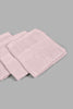 Redtag-Pink-Textured-Cotton-Face-Towel-Set-(4-Piece)-Face-Towels-Home-Bathroom-