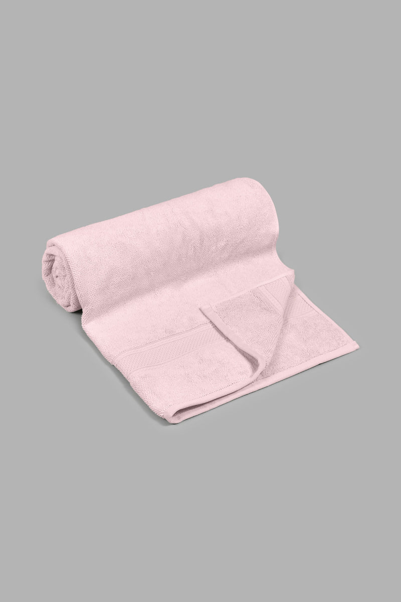 Redtag-Pink-Textured-Cotton-Bath-Towel-Bath-Towels-Home-Bathroom-